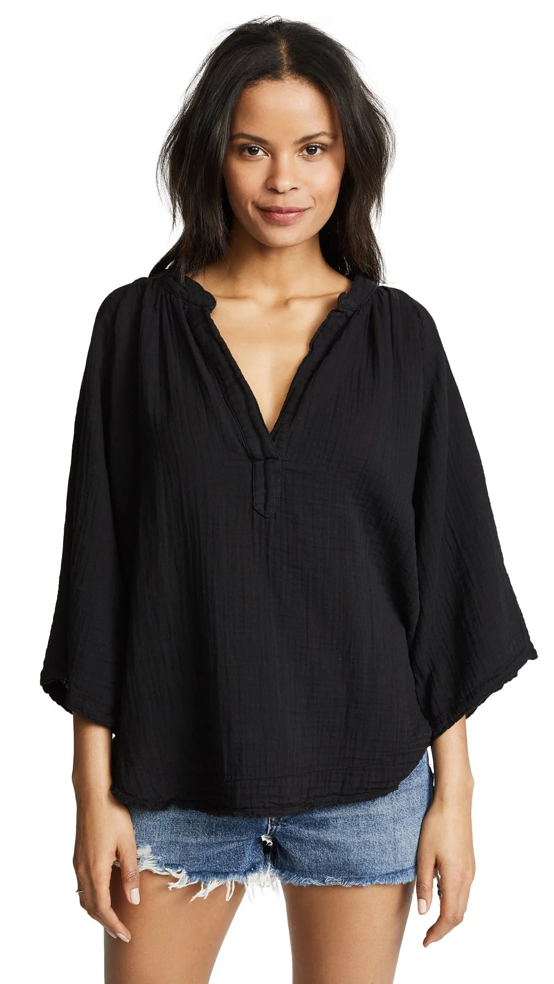 9Seed Marrakesh Cover Up Top Black