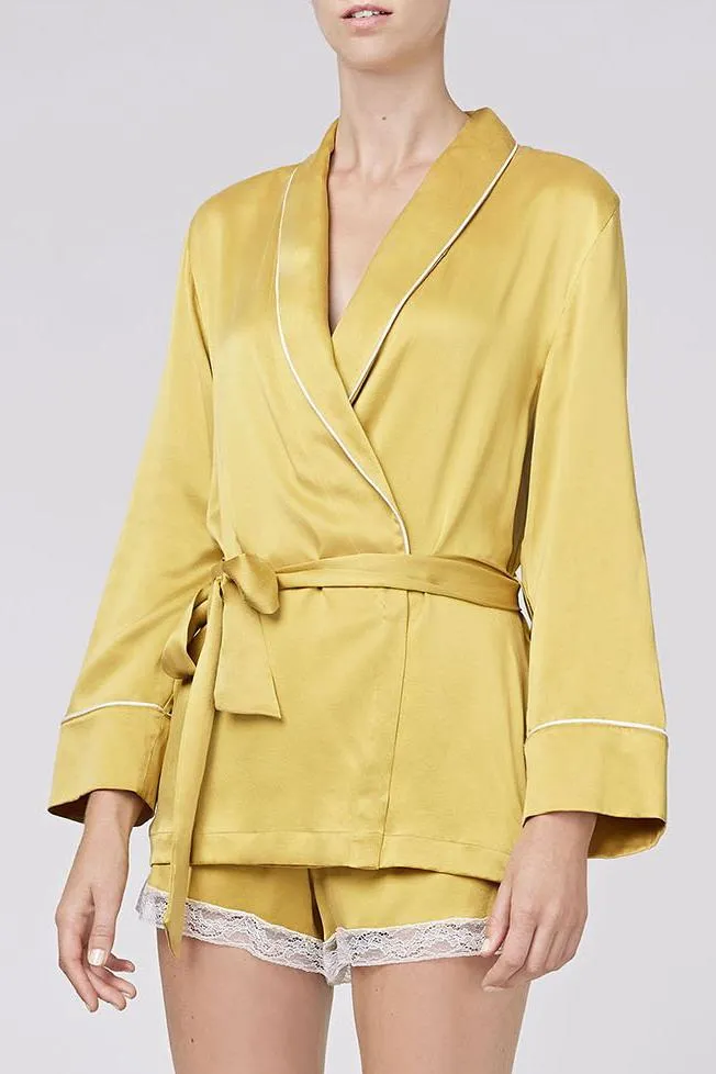 AMELIE SHORT SILK ROBE - Archive