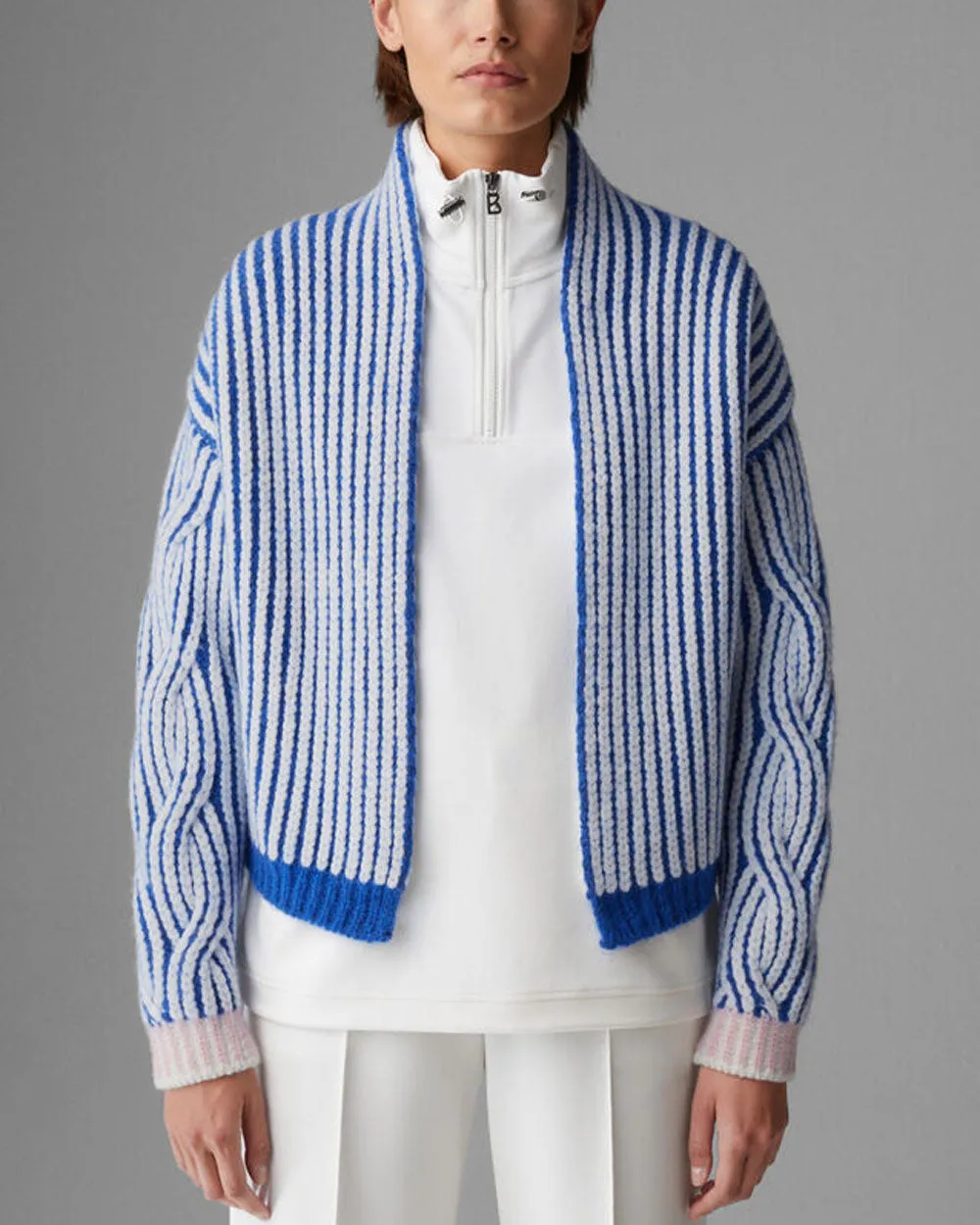 Atlantic Blue Stripe Knit Danna Cardigan