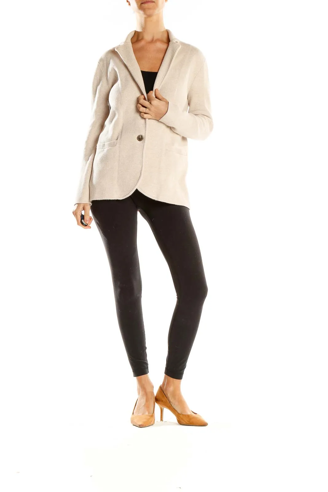 Beige Cotton Blazer