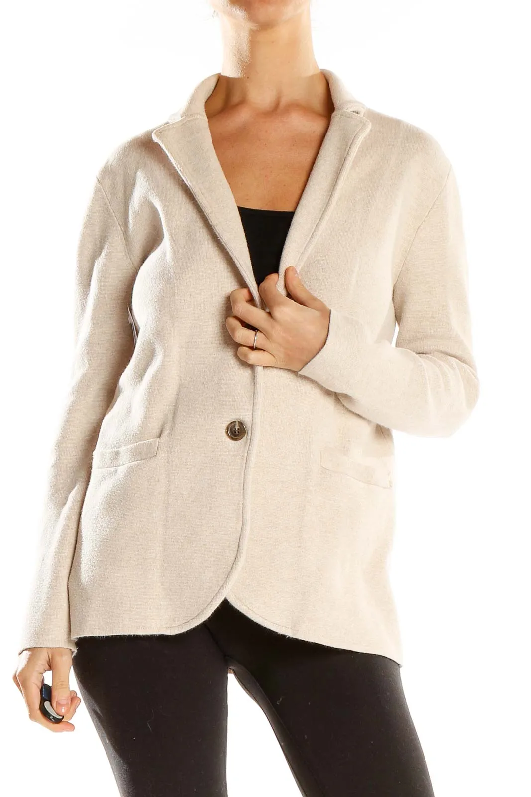 Beige Cotton Blazer