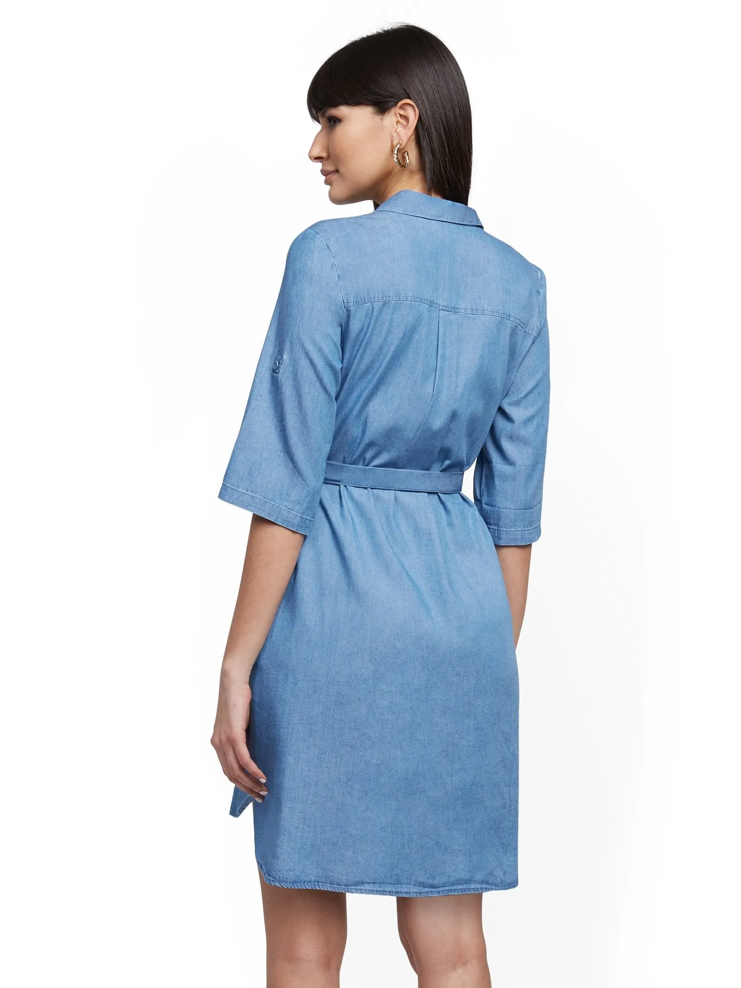 Belted Denim Shirtdress