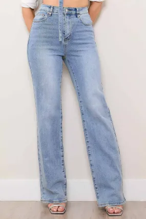 Belted Wide Leg Jeans