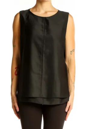 Black Sleeveless Layered Top