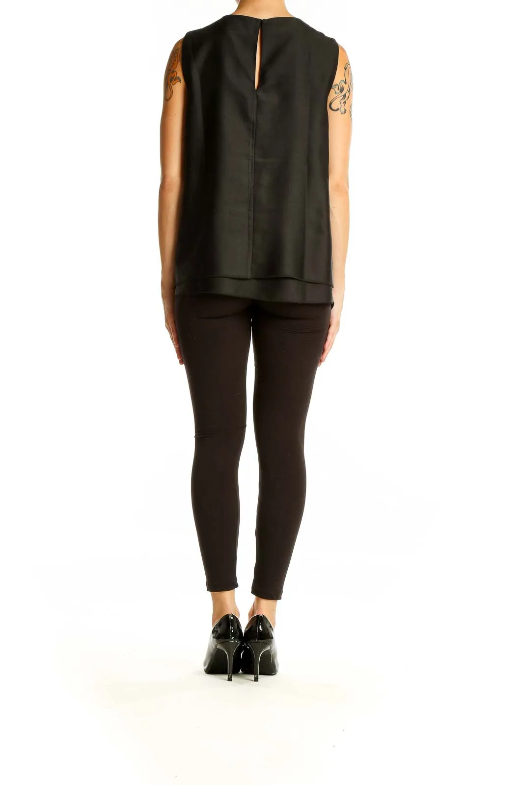 Black Sleeveless Layered Top