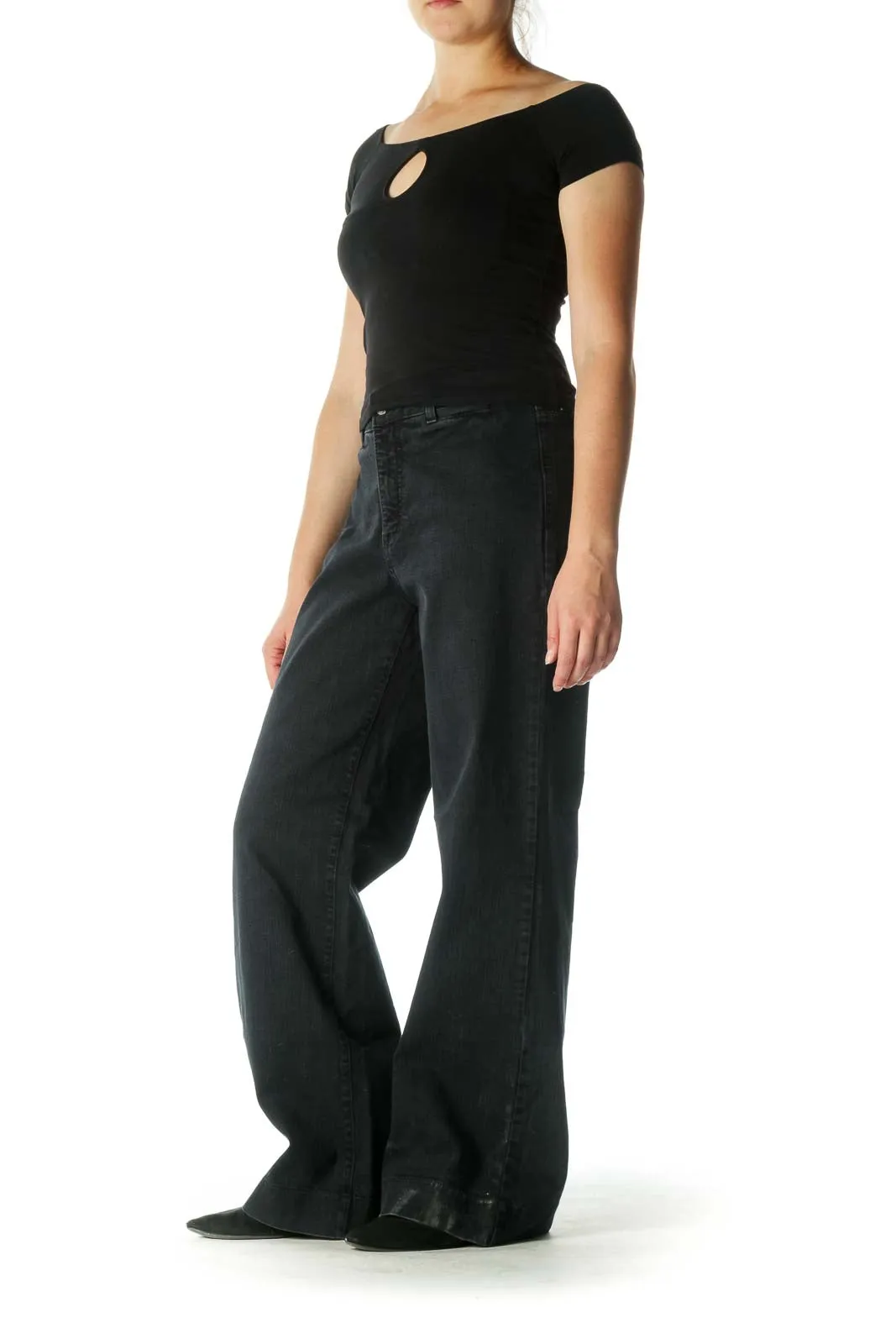 Black Wide-Leg Jeans