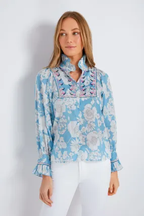 Blue Peony Blouse