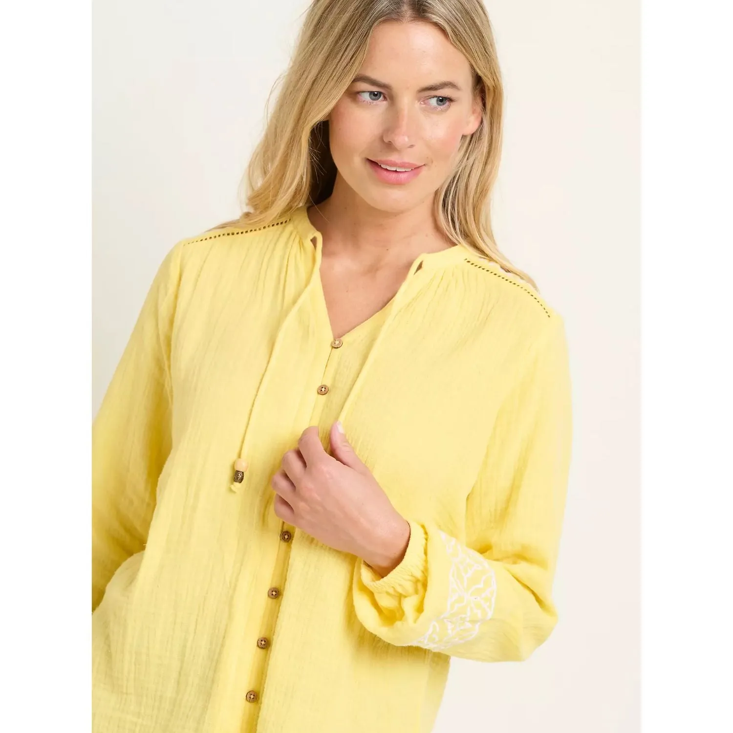 Brakeburn 20 Yellow Jessie Embroidered Blouse