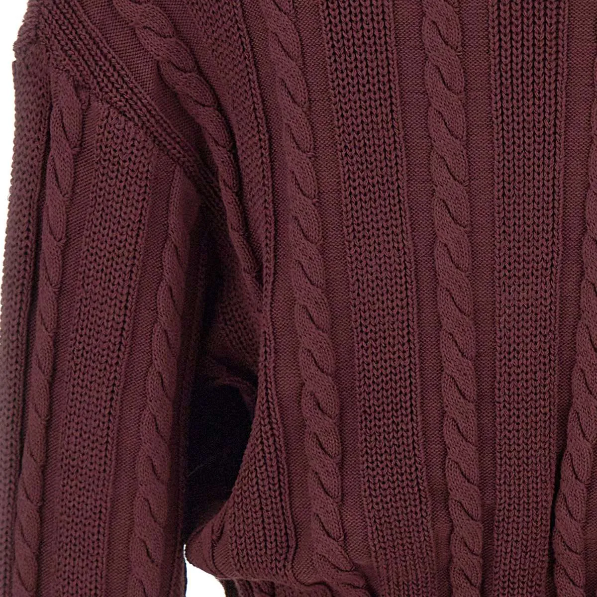 Burgundy Cable Knit Sweater for Women