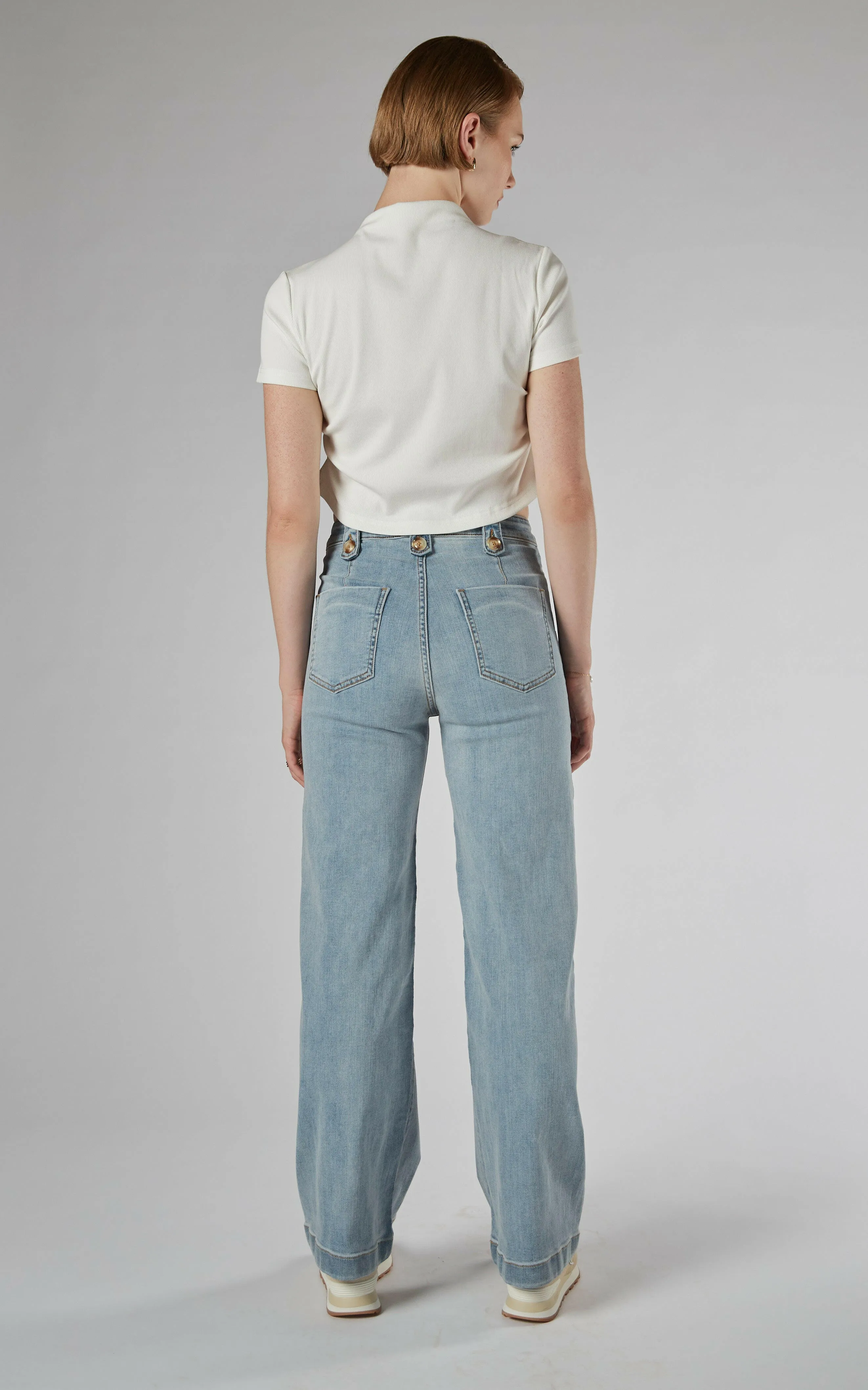 Carrie Sunbleached Wide Straight Leg Jeans