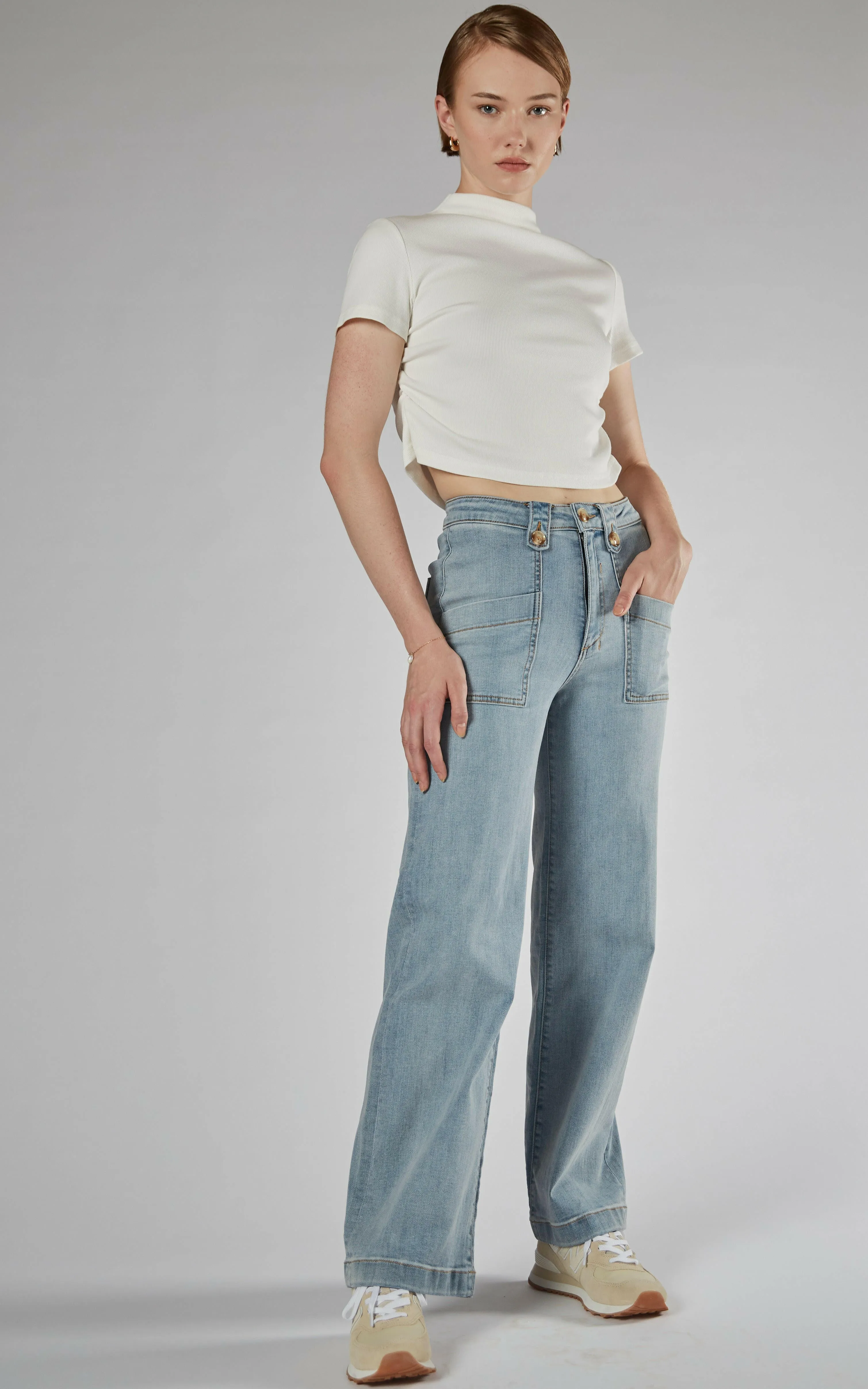 Carrie Sunbleached Wide Straight Leg Jeans