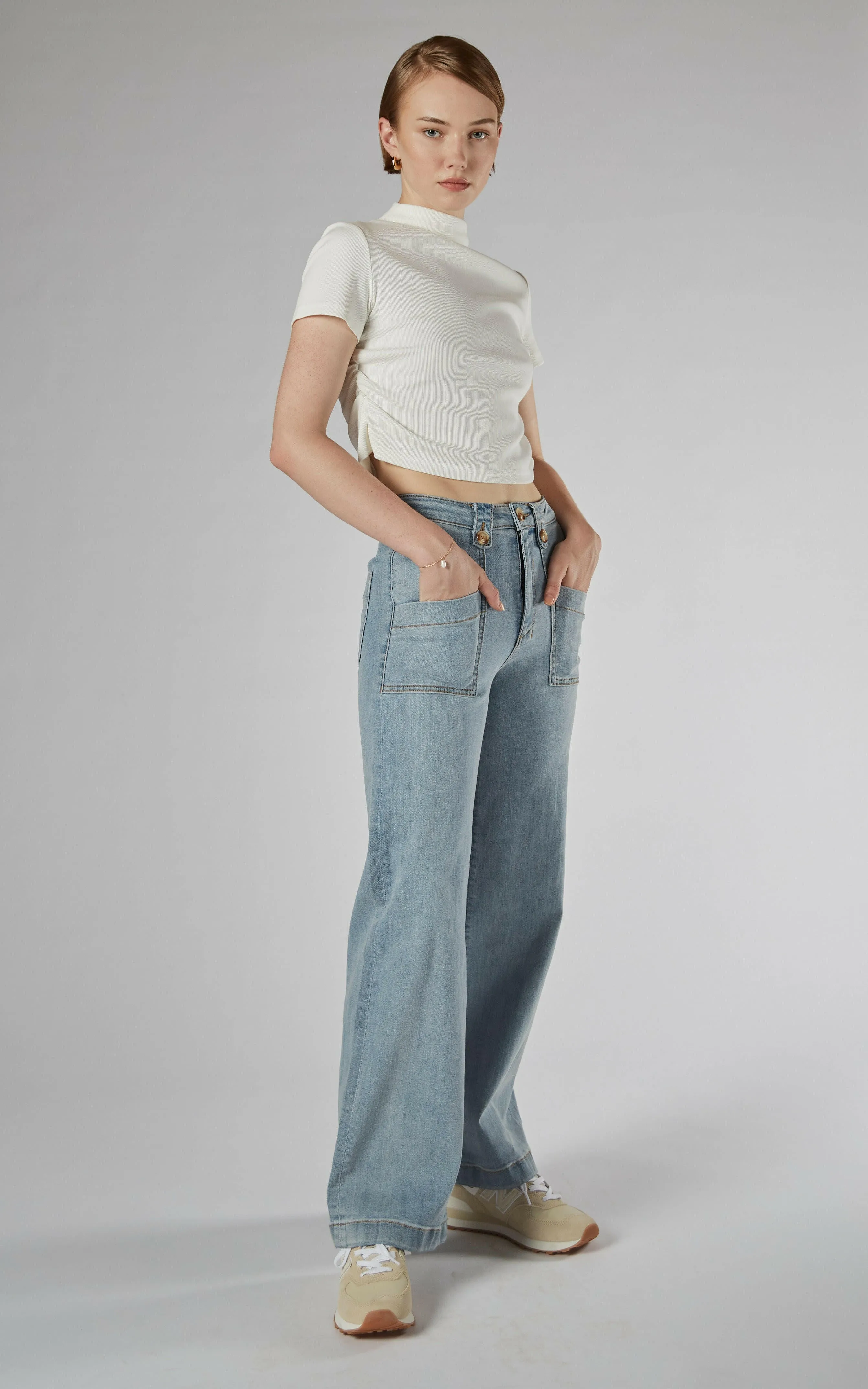 Carrie Sunbleached Wide Straight Leg Jeans