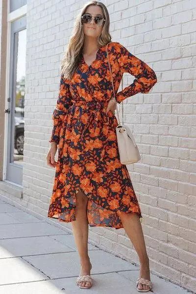 Chic Printed Tie Front Dress for Effortless Style