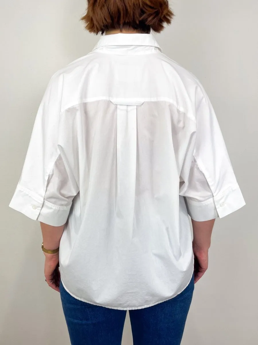 Claire Origami Shirt in Optic White