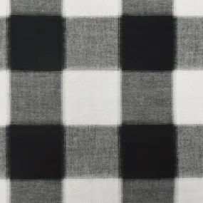 Classic Black-White Check Cotton Warp Gap Woven Fabric