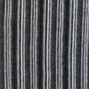 Classic Black-White-Gray Stripe Stretch Brushed Face Jersey Knit Fabric