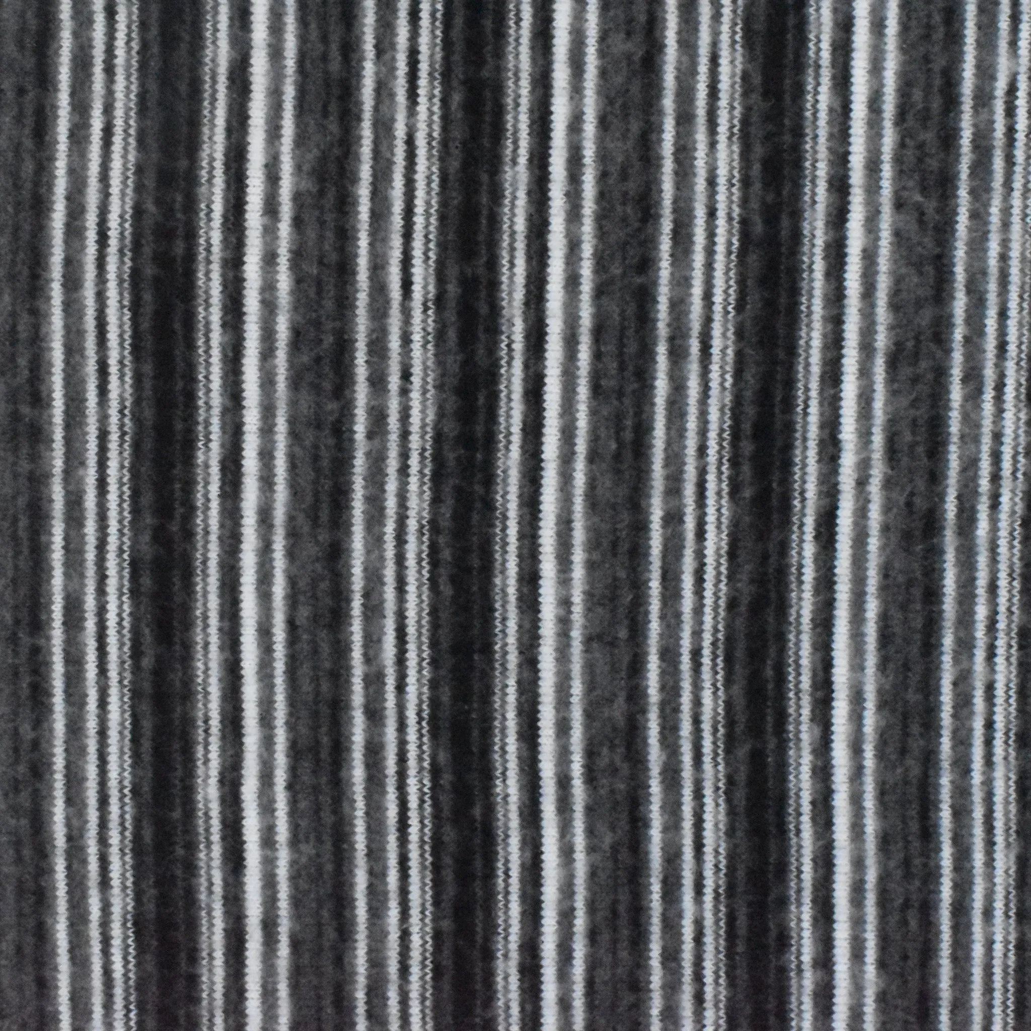 Classic Black-White-Gray Stripe Stretch Brushed Face Jersey Knit Fabric