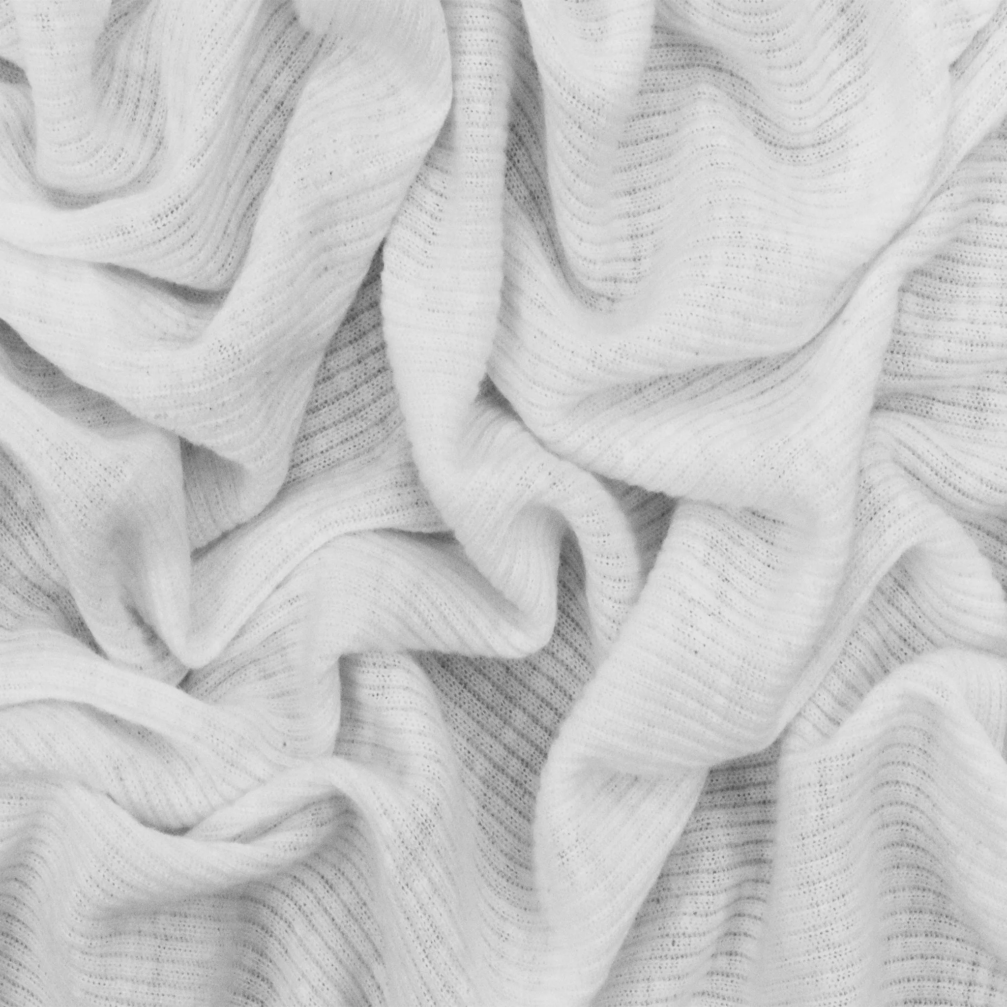 Classic White Texture Stretch 2x2 Rib Knit Fabric