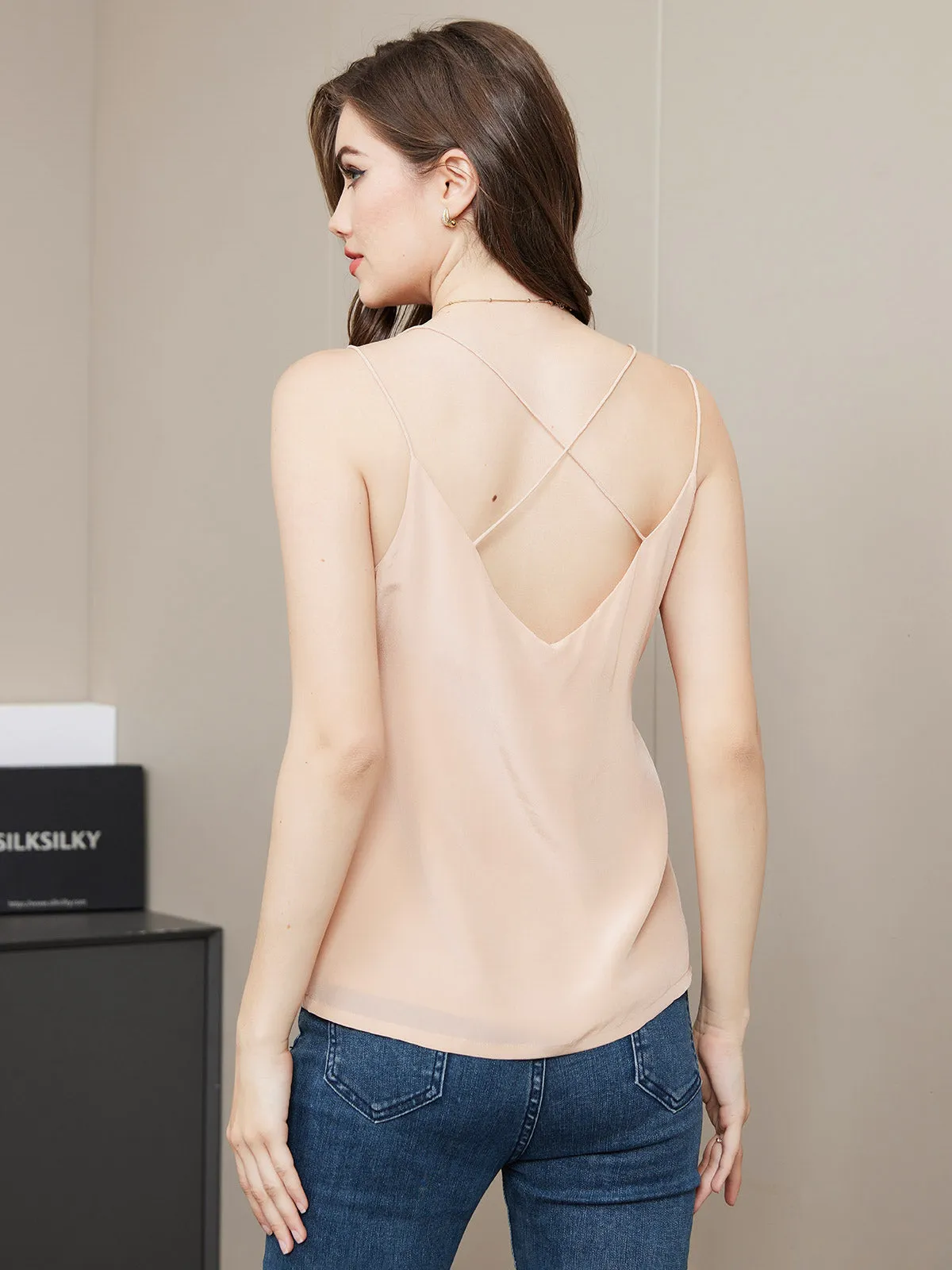 Clearance(US Warehouse) -Pure Silk Casual Criss Cross Backless Camisoles