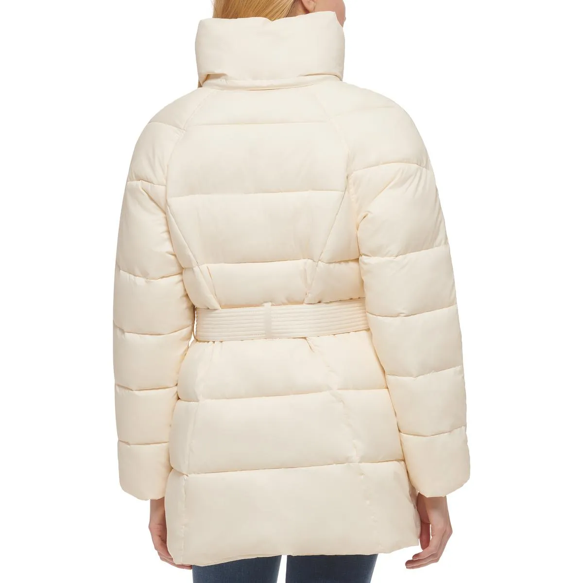 Cole Haan Womens Insulated Belted Puffer Jacket