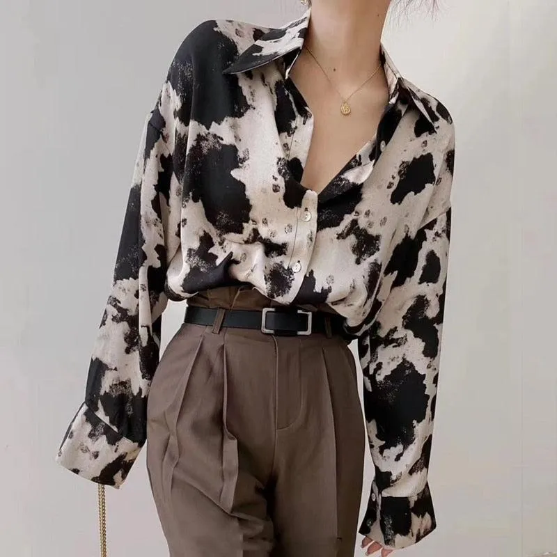 Cow Print Blouse