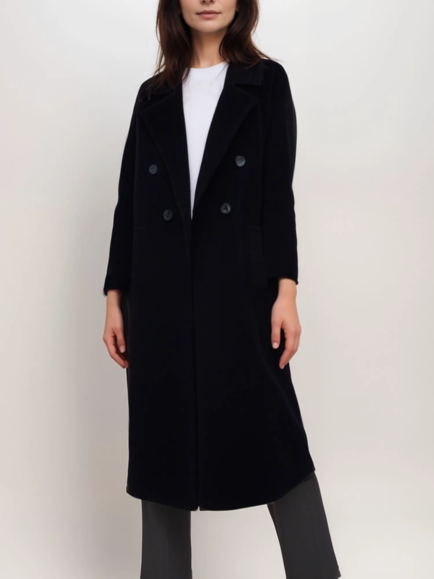 Double Breasted Vegan Wool Coat