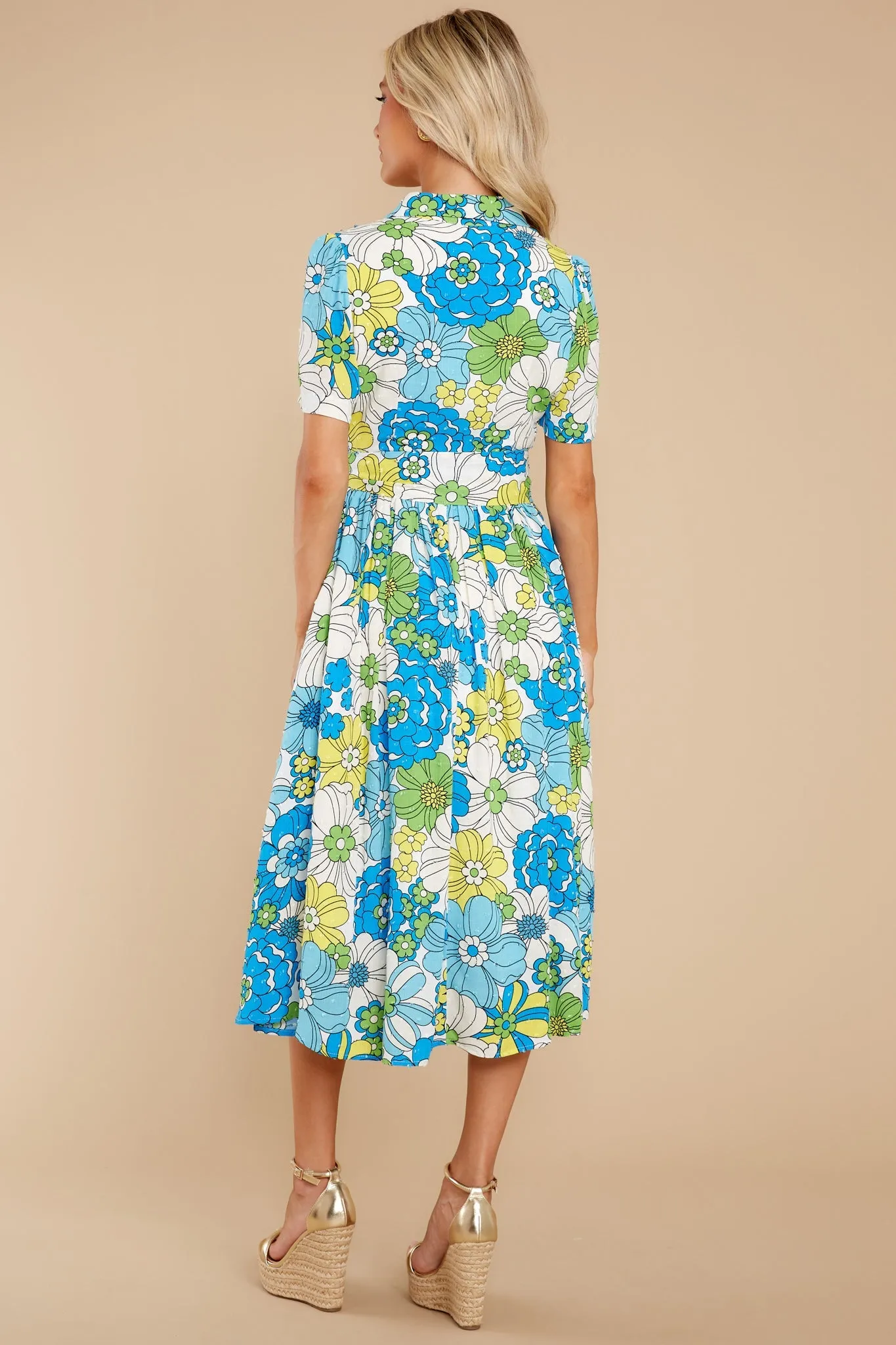 Feeling Florals Blue Multi Floral Print Dress