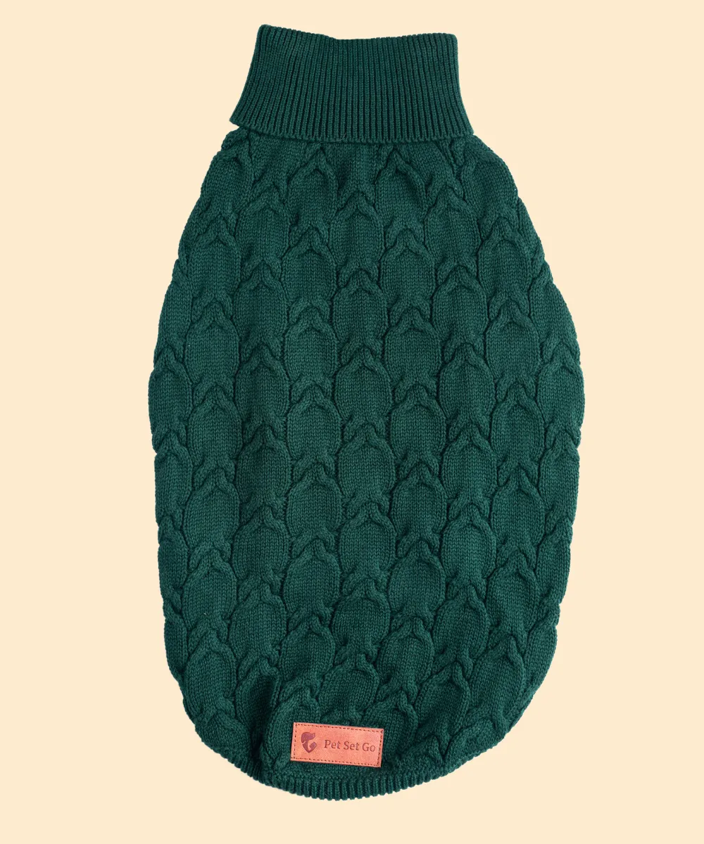 Forest Green Cable Knit Sweater