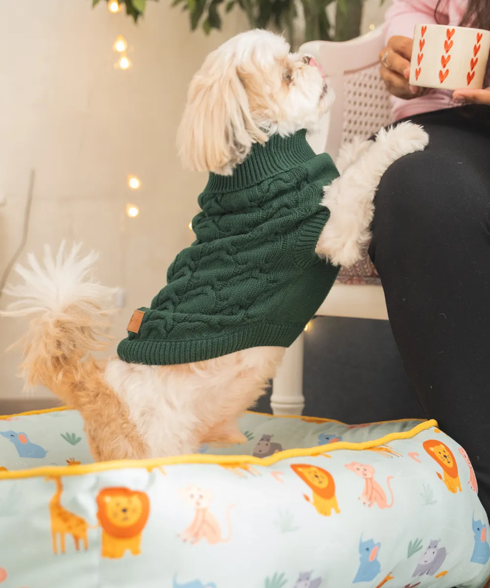 Forest Green Cable Knit Sweater