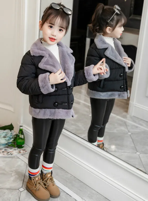 Girls Cotton-Padded Jacket Short Down Jacket