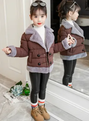 Girls Cotton-Padded Jacket Short Down Jacket