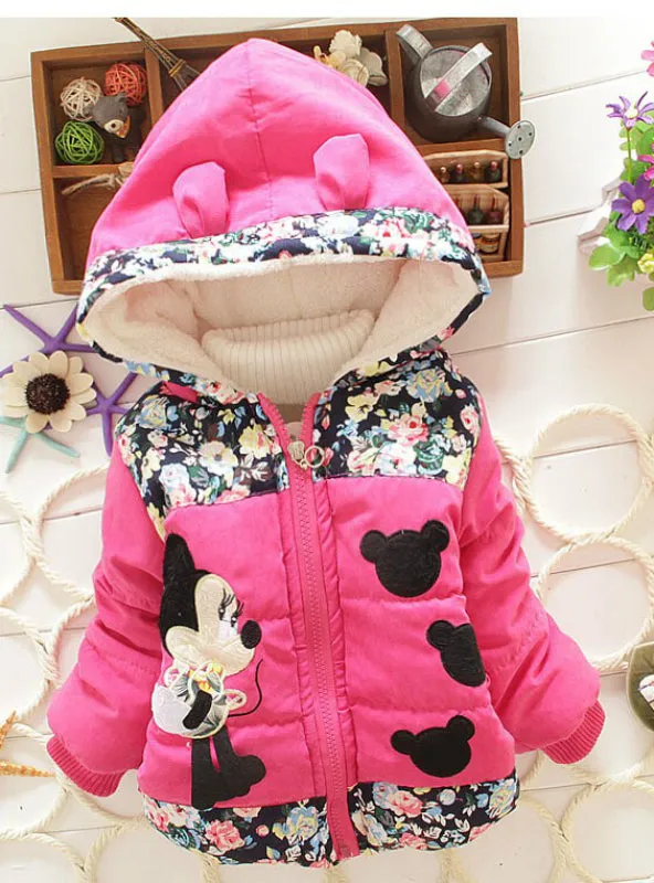 Girls Jacket Winter Cartoon Lovely Keeping Warm