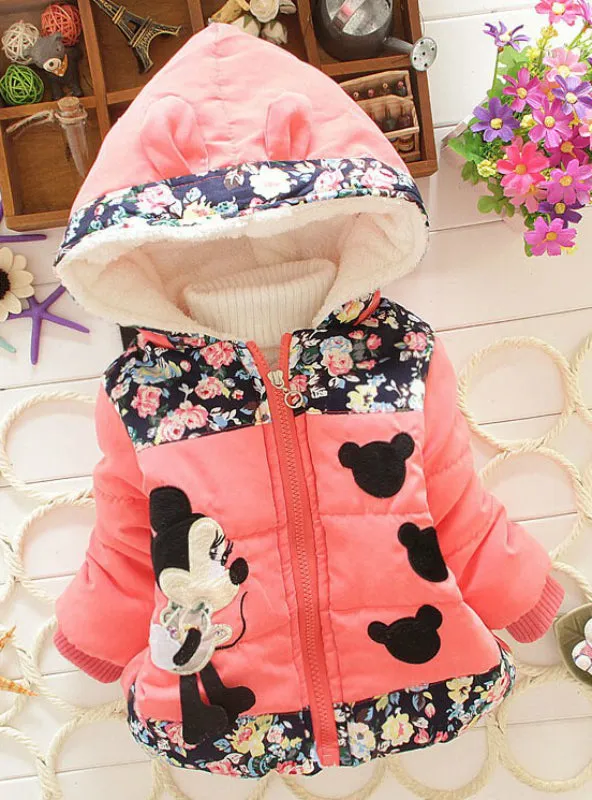 Girls Jacket Winter Cartoon Lovely Keeping Warm