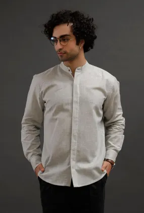 Grey Cotton Slim Fit Shirt