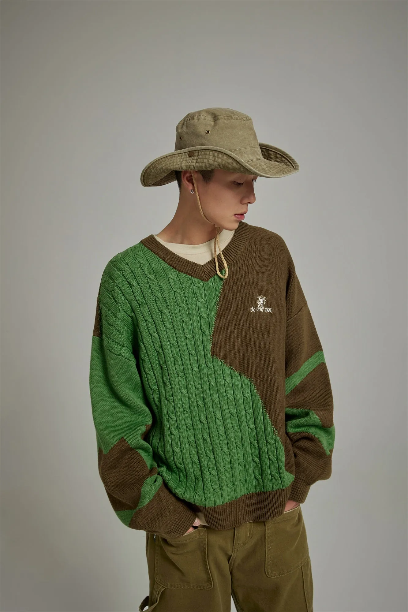 Half Cable Half Knit Sweater