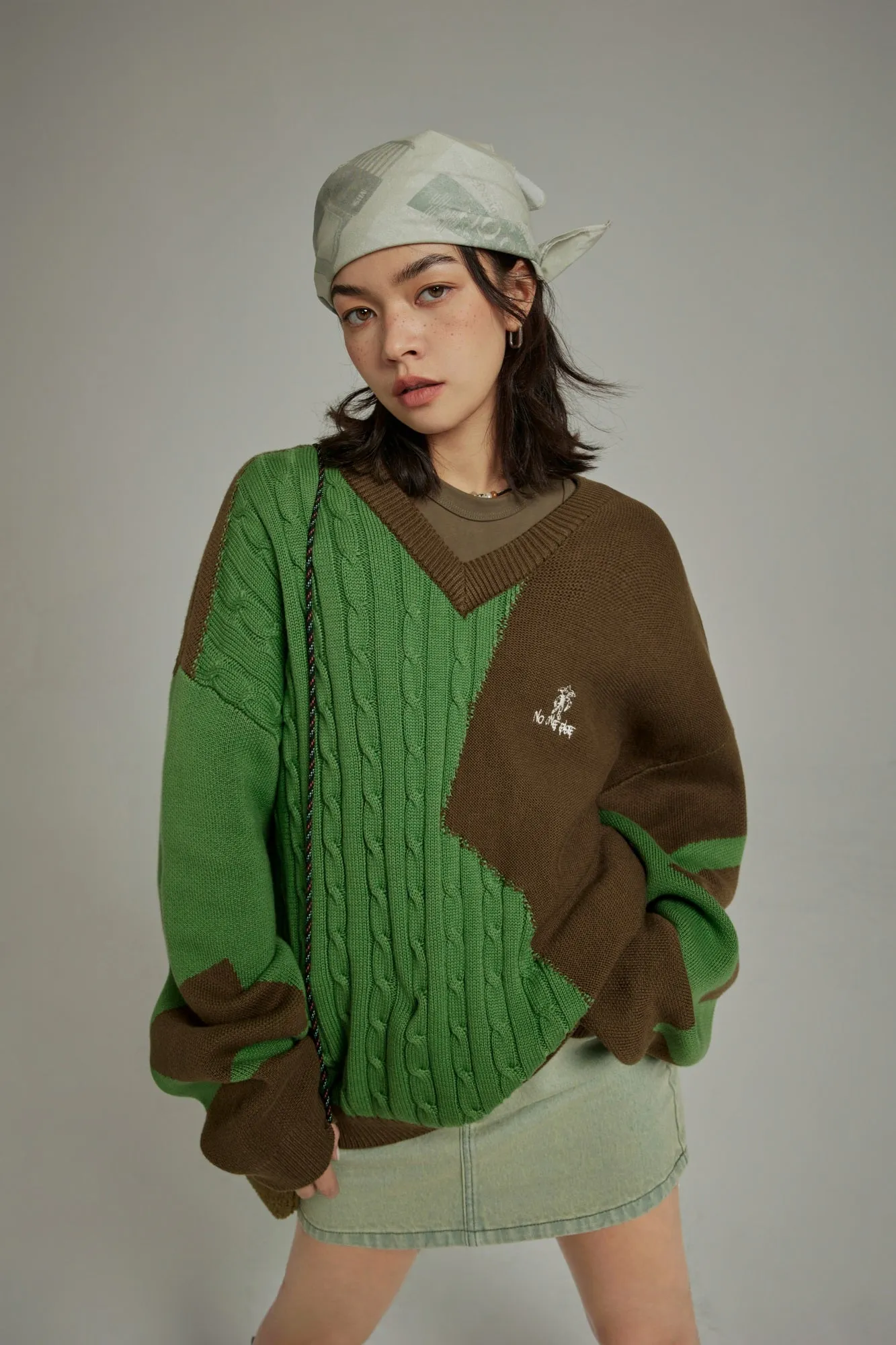 Half Cable Half Knit Sweater