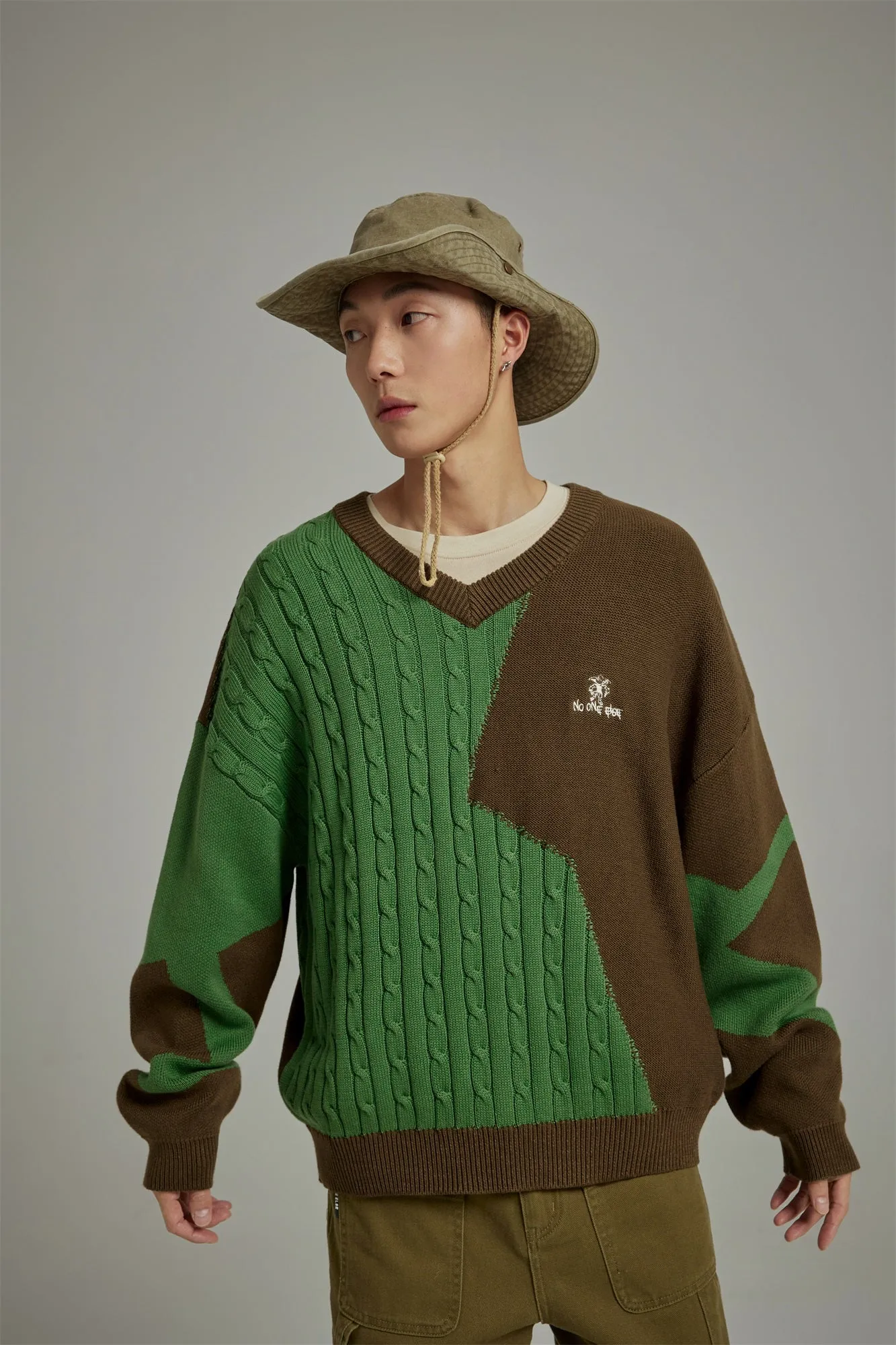 Half Cable Half Knit Sweater