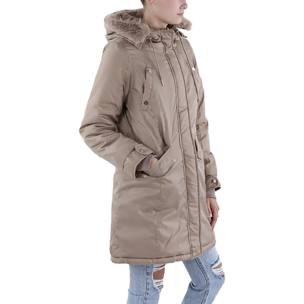 Jessica Simpson Womens Insulated Hooded Parka Coat