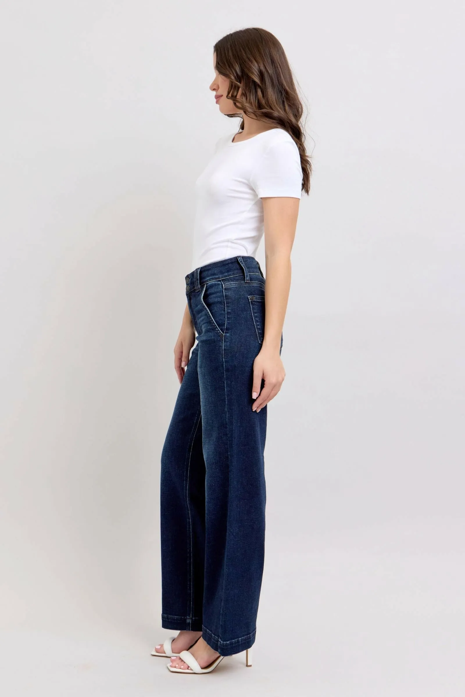 Judy Blue High Waist Wide Leg Jeans #82642 | sleekdenim.com