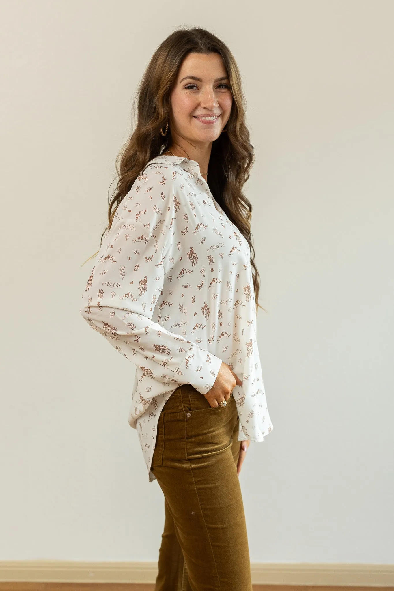 Kathryn Classic Button-Up, Western Elements