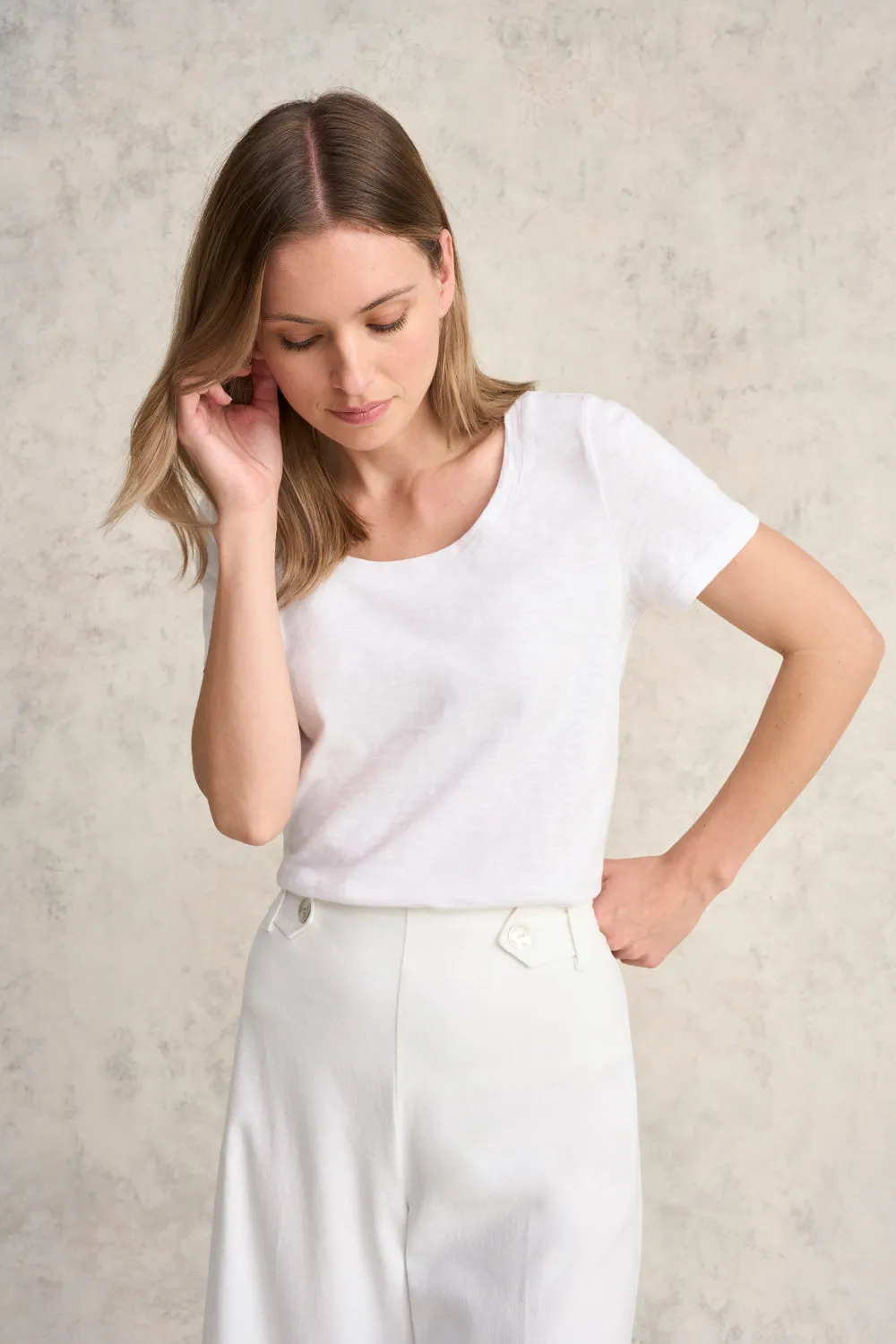 Linen Culotte - White