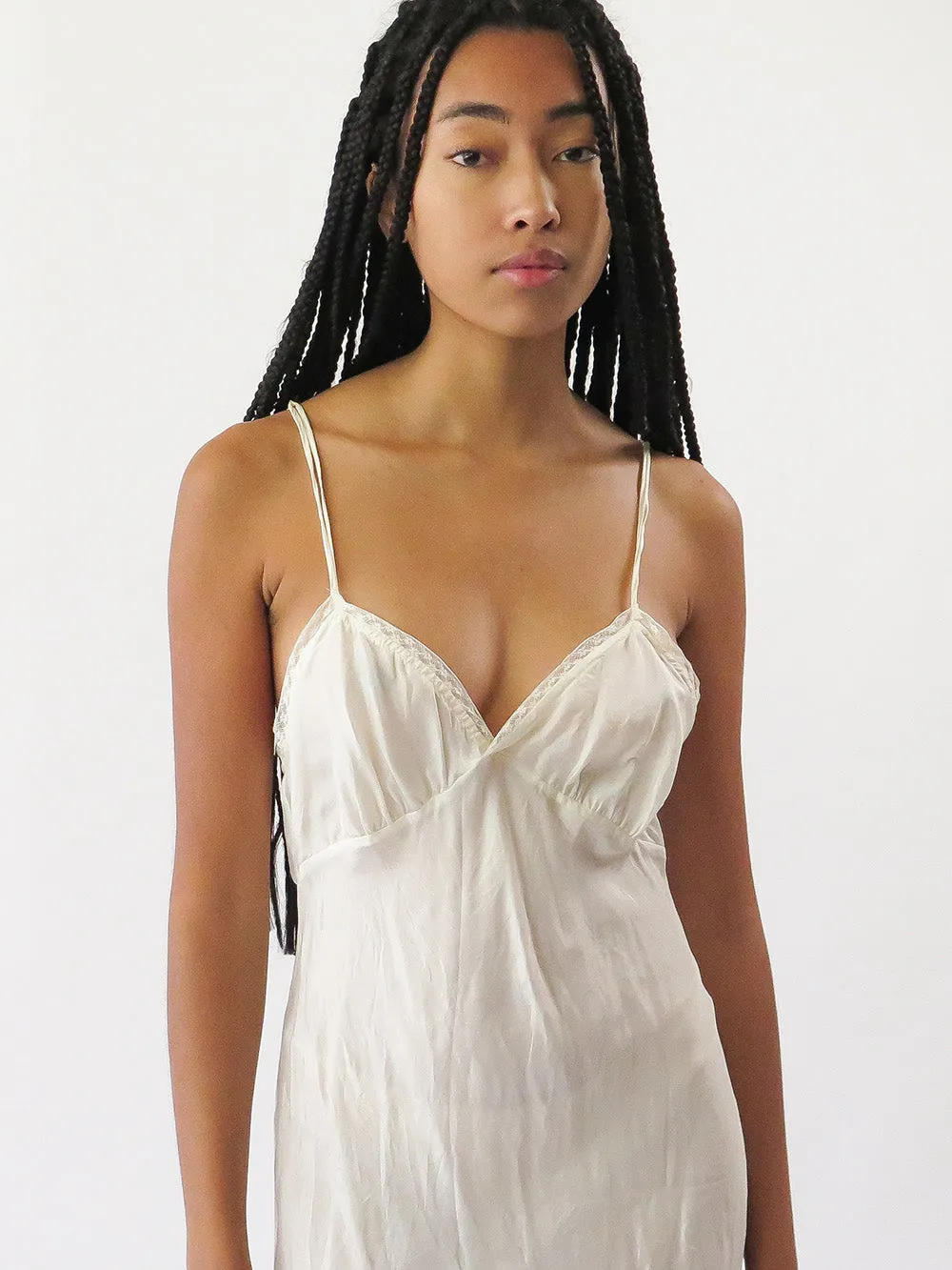 Maude Silk Slip Dress in Ivory