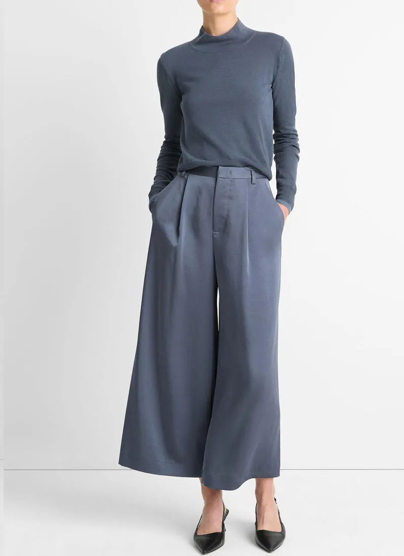 Mid-Rise Satin Culotte