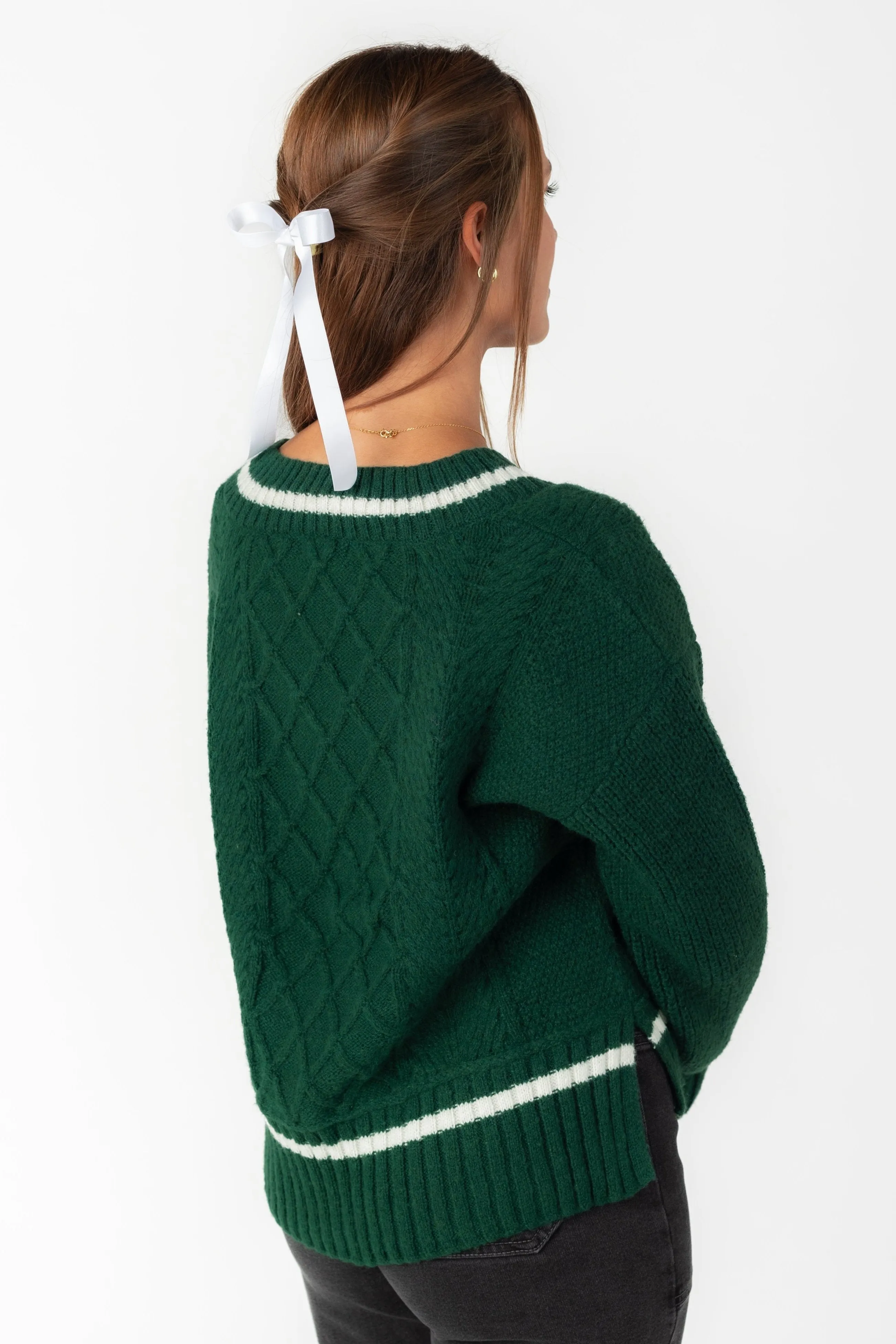 Preppy Cable Knit Sweater