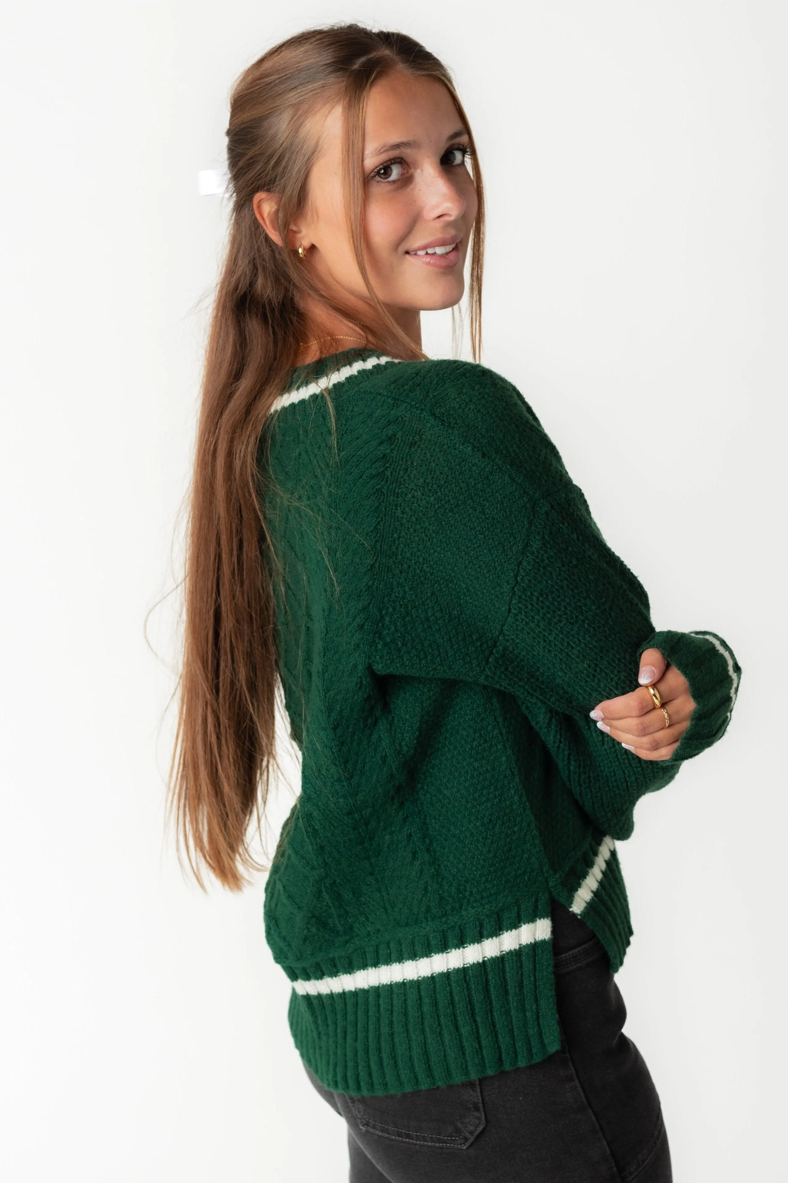 Preppy Cable Knit Sweater