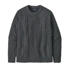 Recycled Wool-Blend Cable-Knit Crewneck Sweater