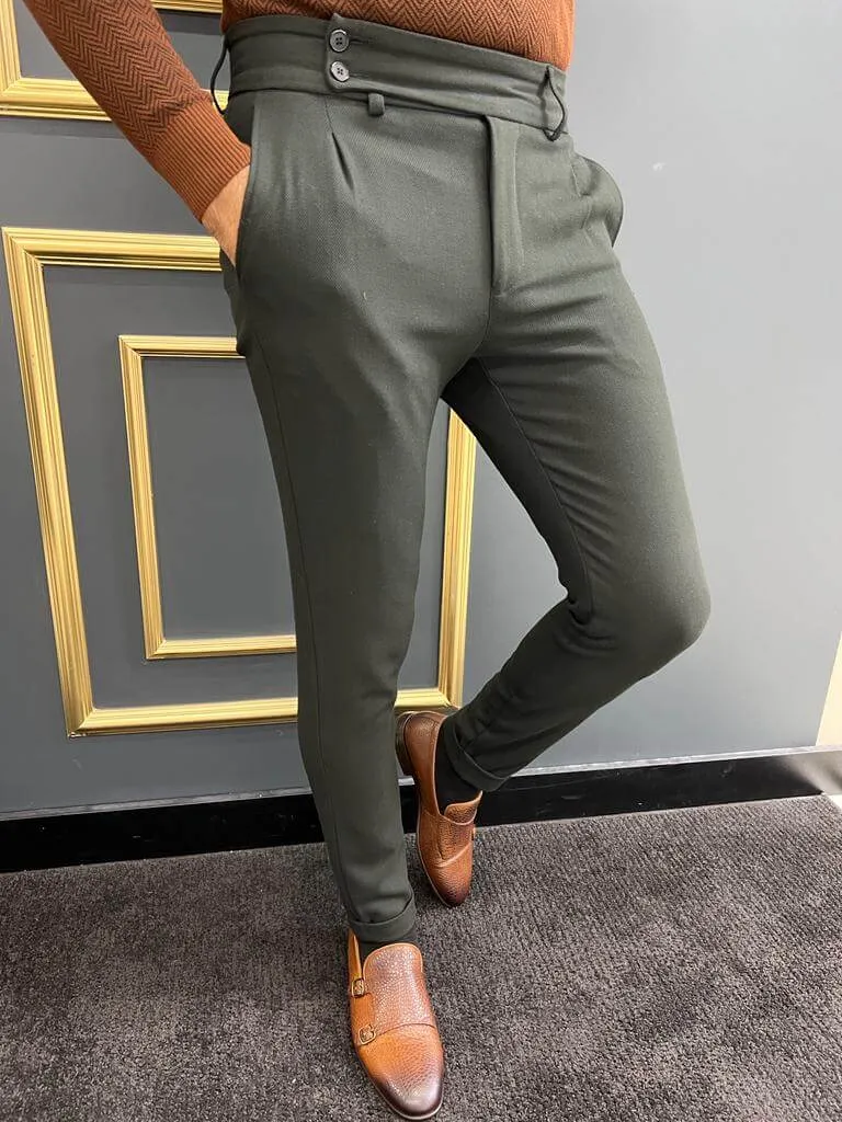 Slim Fit Black Gurkha Trousers