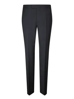 Slim-fit black trousers