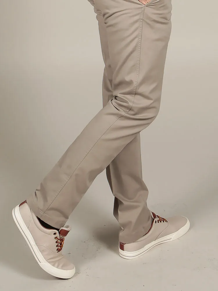 Slim Fit Chino Trousers – Light Grey