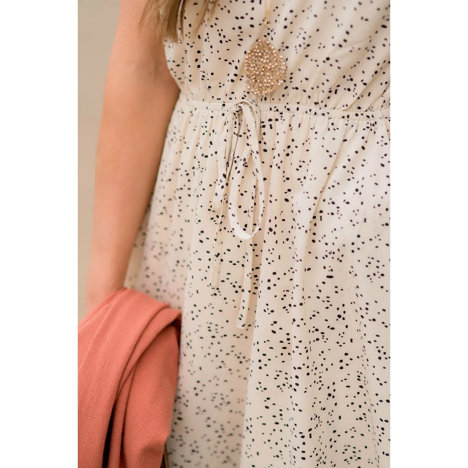 Speckled Tie Waist Tank Dress